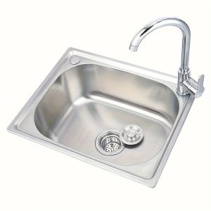 Stainless Steel Kitchen Sink Set - Single Basin with Stand, Indoor/Outdoor Use, Contemporary Style for Home & Restaurant