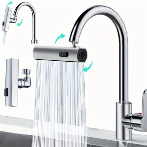 1pc, 3 In 1 Multifunctional Waterfall Kitchen Faucet, 360?? Universal Waterfall Swivelling Kitchen Sink Faucet 3 Modes Of Water Discharge, Touch Kitchen Faucet Extender For Kitchen Sink, Fly Rain Spout Kitchen Faucet For Kitchen Bathroom