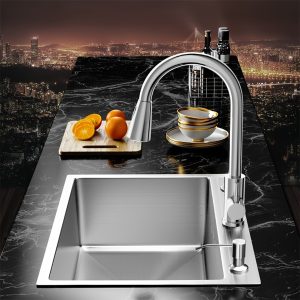 Extra-Large Stainless Steel Kitchen Sink with Premium Pull-Down Faucet - 23.62